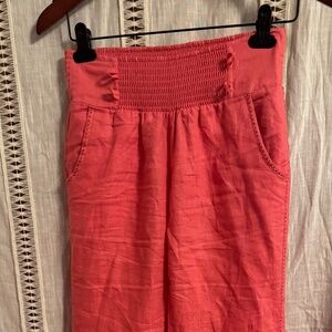 For Me 100% Linen pant small Tangerine